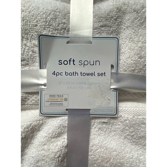 Soft Spun 100% Cotton 4 Pack of Bath Towels - Picture 2 of 5